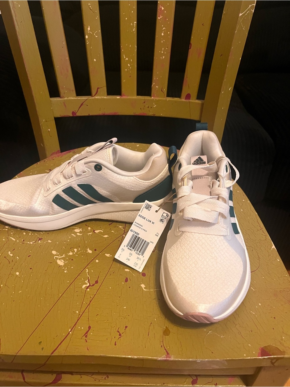 adidas Women’s White Running Shoes with Teal Accents